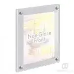 Satin Frost Acrylic Frames With Non Glare Front Standoff Wall Mounted