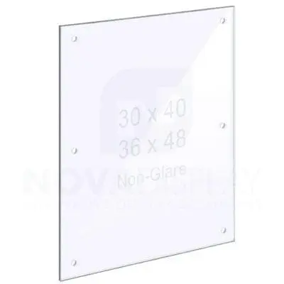 18ASP-PANEL-NG-M8:D6-LR 1/8″ Non-Glare Acrylic Panel with Holes for M8 Studs – Polished