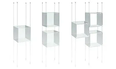 Cable/Rod Suspended Acrylic Showcase Displays