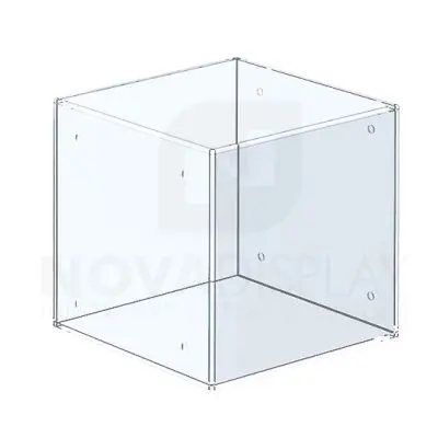 Non-Lit Acrylic Open Display Case (Five Sided) – All Clear