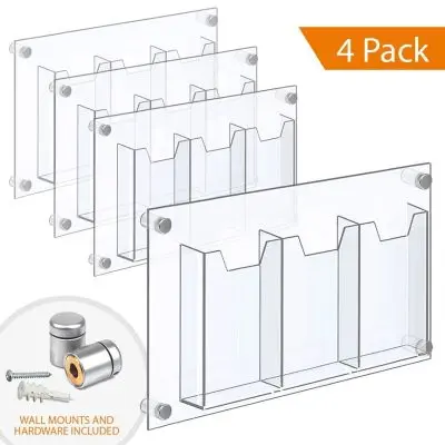 1/8″ Clear Acrylic Leaflet Dispenser / Literature Holder – Treble Pocket