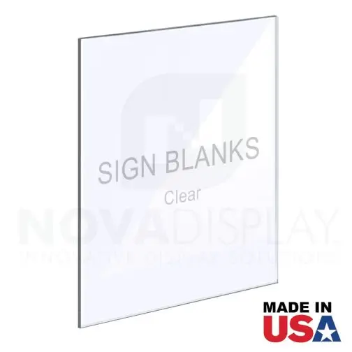 1/8″ Clear Acrylic Sign Blanks without Holes – Polished Edges