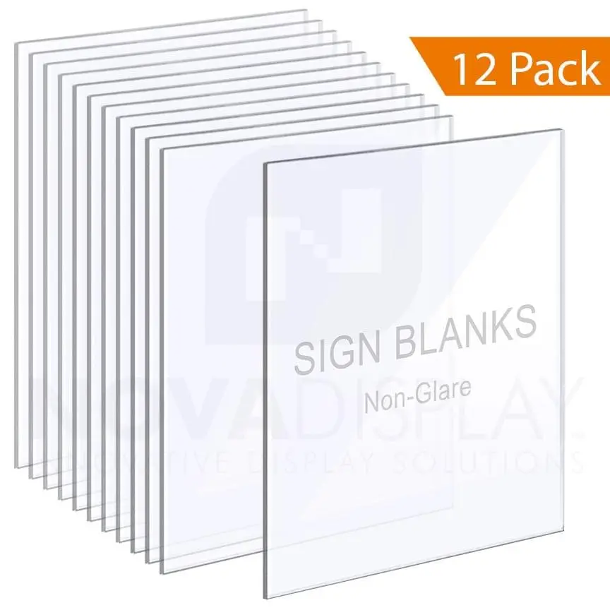 1/8″ Non-Glare Acrylic Sign Blanks without Holes – Polished Edges