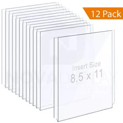 1/8″ Clear Acrylic Easy Access Info/Poster Holder – Letter Format. Portrait Orientation