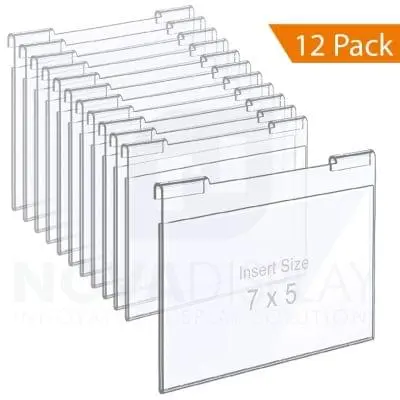 Clear Acrylic Hook-on Info/Poster Holder – Letter Format. Landscape Orientation