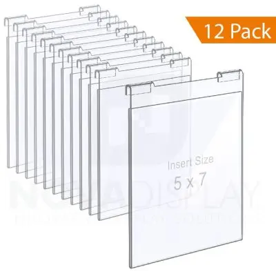 Clear Acrylic Hook-on Info/Poster Holder – Letter Format. Portrait Orientation