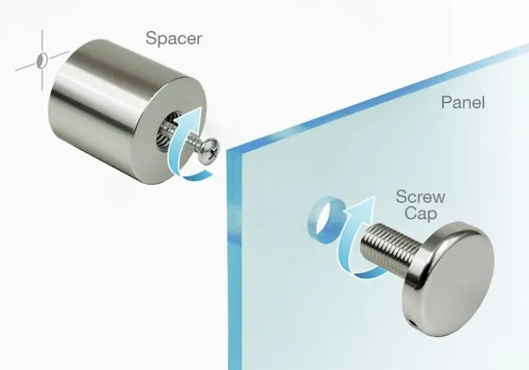 Three-Part Sign Standoff Fitting for Easy Installation