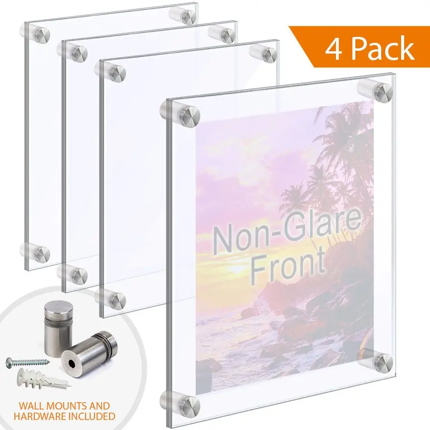 Wall Mounted/Floating Acrylic Poster Frames with Standoffs