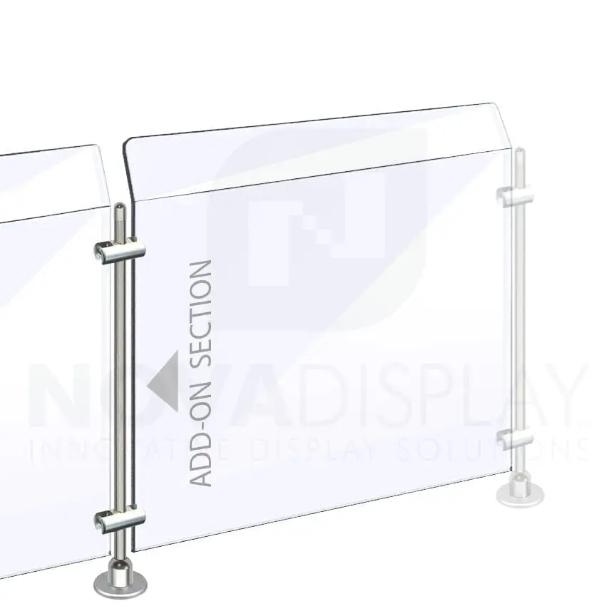 Countertop Acrylic Sneeze Guard / Modular – Supported with 10mm Dia. Rod Display Systems