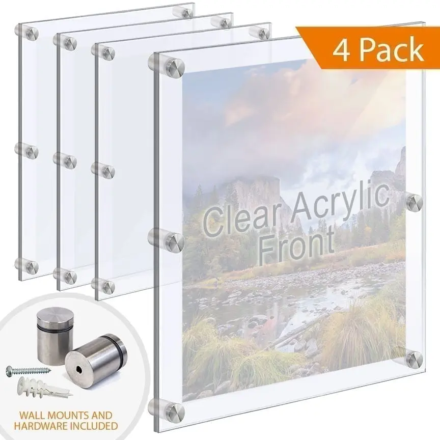 Oversize Acrylic Frames Wall Mounted with Standoffs