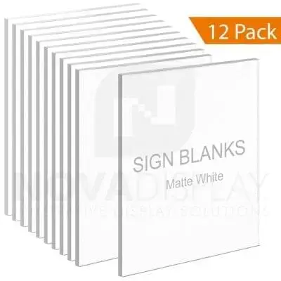 1/4″ Satinice/Matte White Acrylic Sign Blanks without Holes – Polished Edges