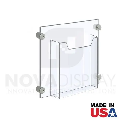 Acrylic Leaflet Dispenser – Double Pocket / Edge-Grip Wall Mounted. Insert Size: 6.5″W x 8.5″H Bi-Fold / QTY 4