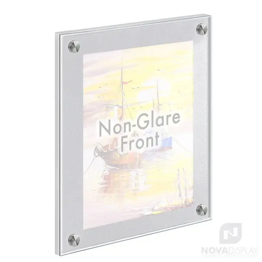 Satin-Frost Acrylic Poster Frames with Standoffs