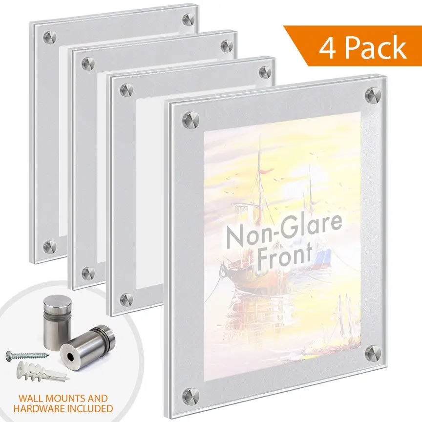 Satin-Frost Acrylic Poster Frames with Standoffs