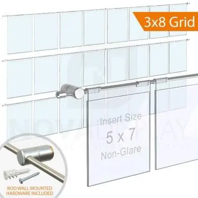 Acrylic Hook-on Info/Poster Holder – Letter Format. Horizontal Rod Assembly