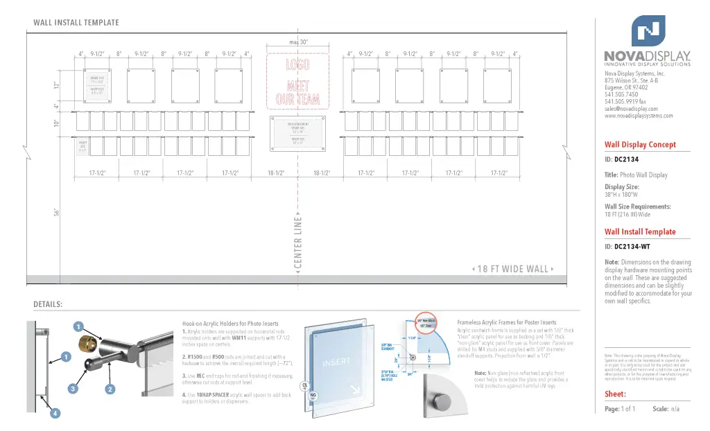 DC2134 Photo Wall Display / Wall Display Idea Concept