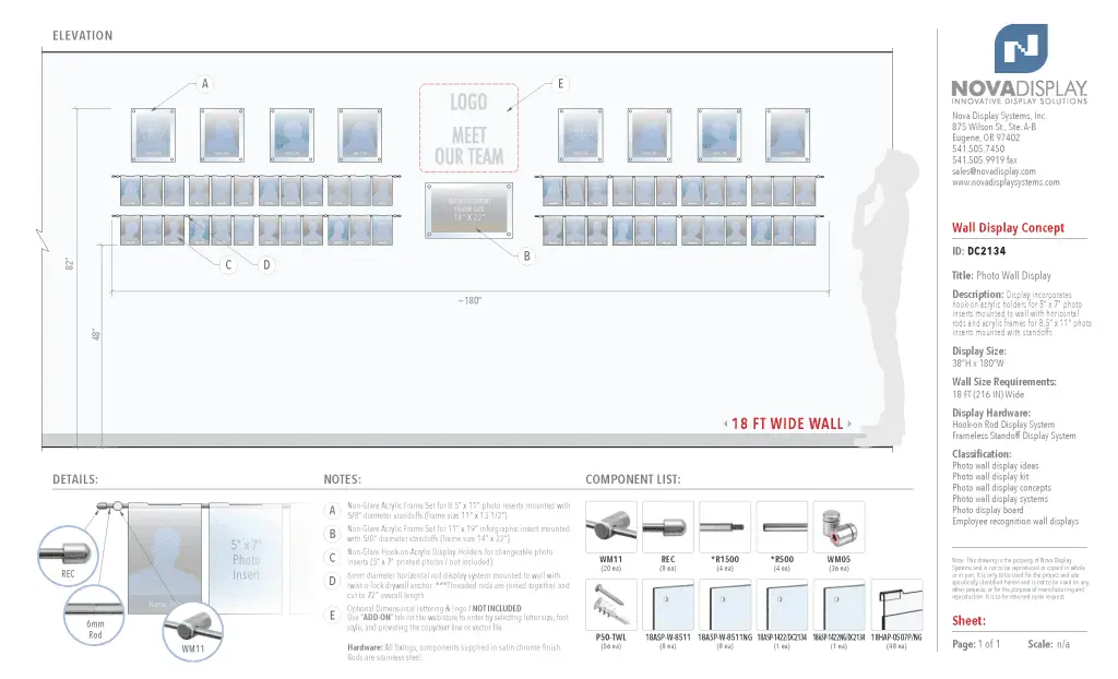 DC2134 Photo Wall Display / Wall Display Idea Concept