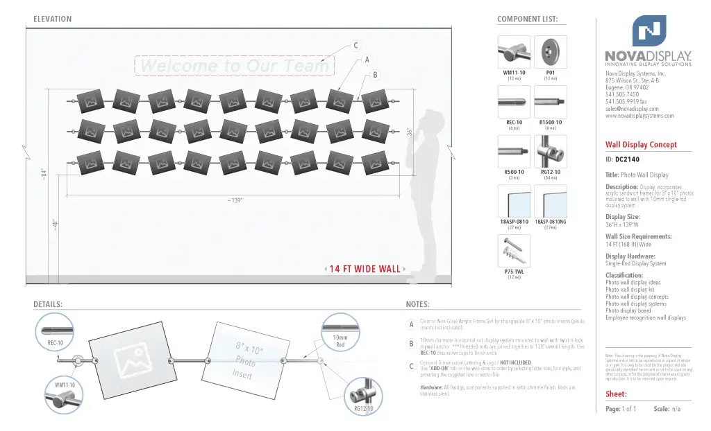 DC2140 Photo Wall Display / Wall Display Idea Concept