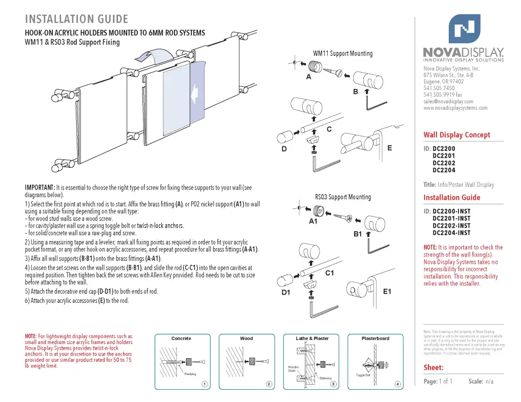 DC2200 Info/Poster Wall Display / Wall Display Idea Concept