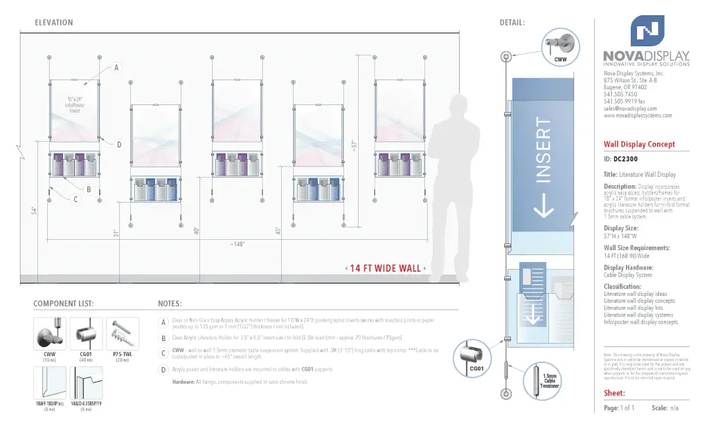 DC2300 Literature Wall Display / Wall Display Idea Concept