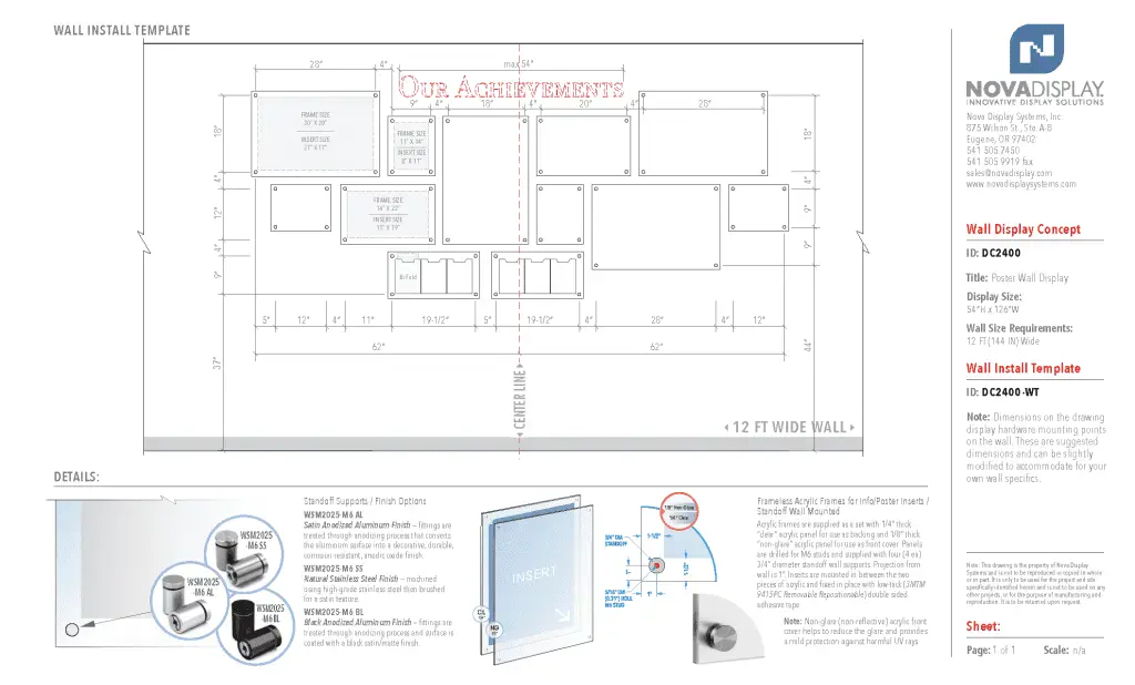 DC2400 Frameless Poster Wall Display / Wall Display Idea Concept