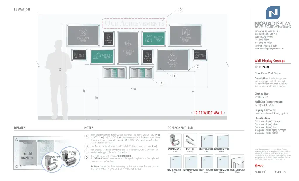 DC2400 Frameless Poster Wall Display / Wall Display Idea Concept