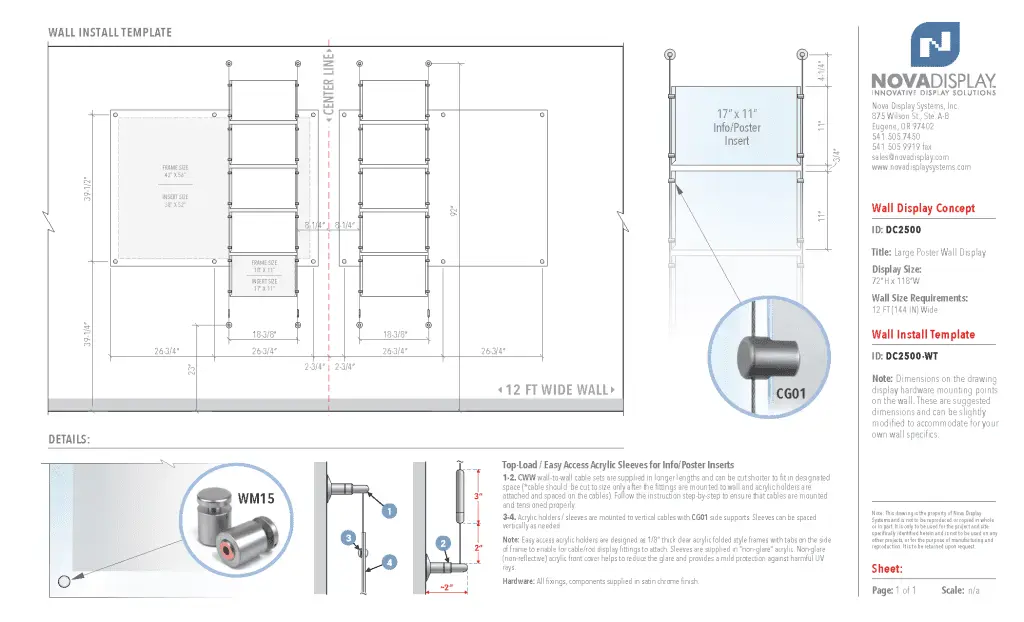 DC2500 Large Poster Wall Display / Wall Display Idea Concept