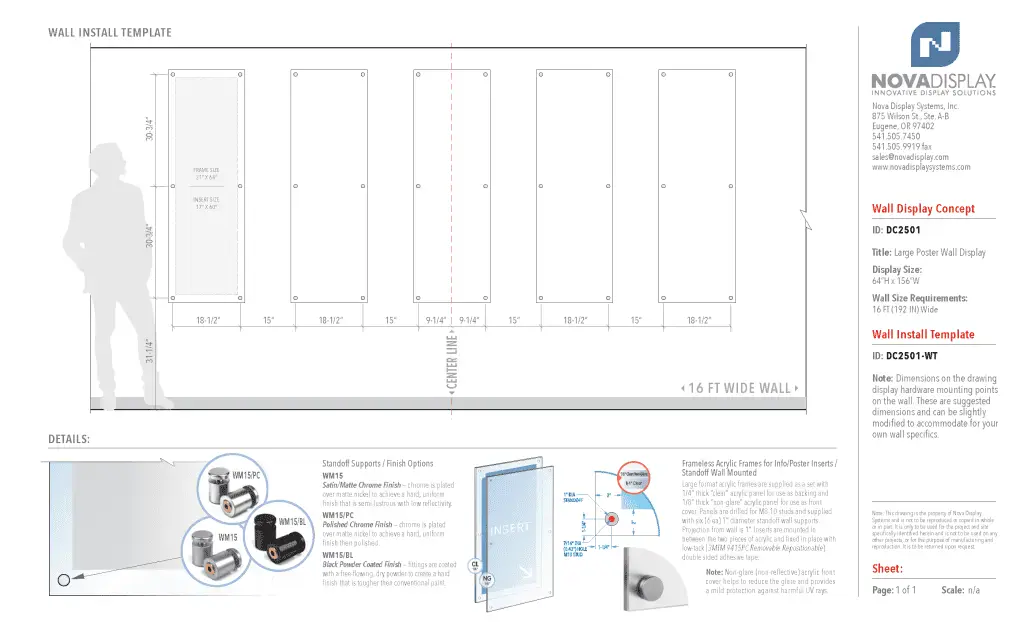 DC2501 Large Poster Wall Display / Wall Display Idea Concept