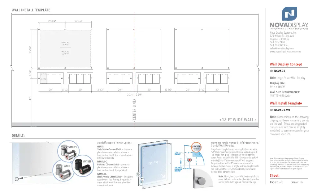 DC2502 Large Poster Wall Display / Wall Display Idea Concept