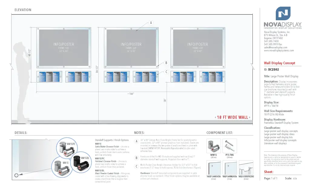 DC2502 Large Poster Wall Display / Wall Display Idea Concept