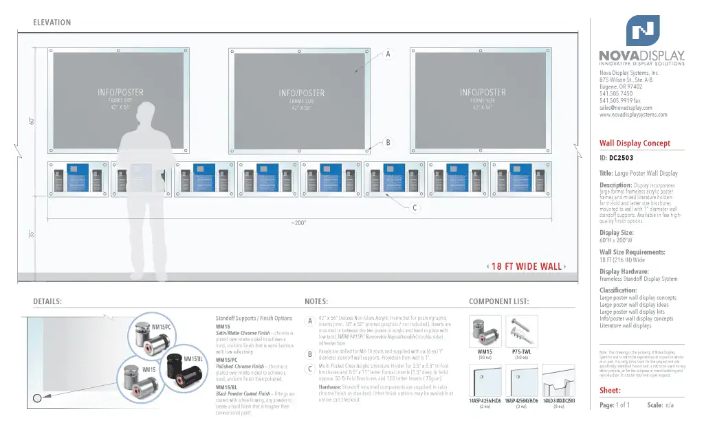 DC2503 Large Poster Wall Display / Wall Display Idea Concept