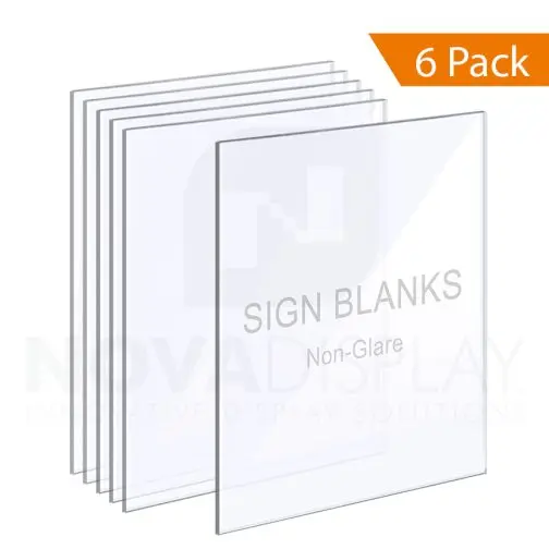 1/8″ Non-Glare Acrylic Sign Blanks without Holes – Polished Edges