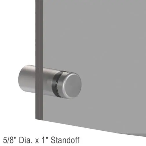 Standoff Hardware for Frameless Acrylic Frames / Satin Chrome Finish