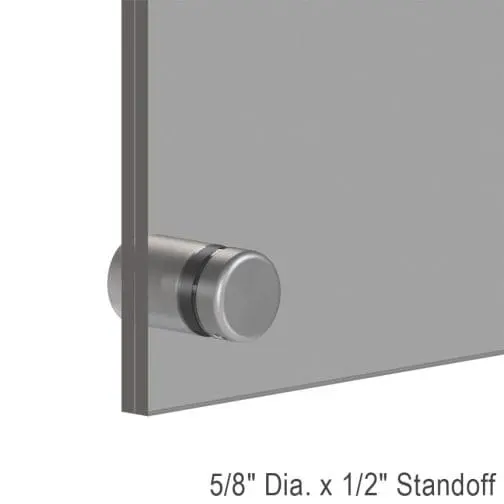 Standoff Hardware for Frameless Acrylic Frames / Satin Chrome Finish