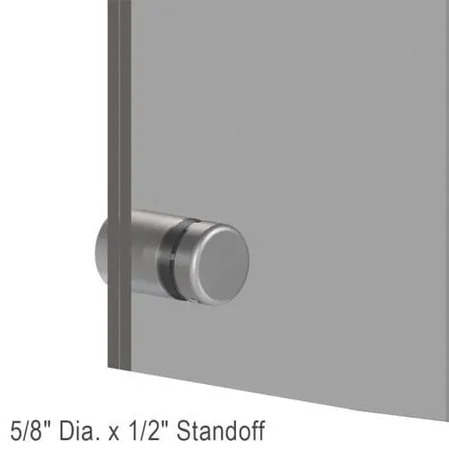 Standoff Hardware for Frameless Acrylic Frames / Satin Chrome Finish