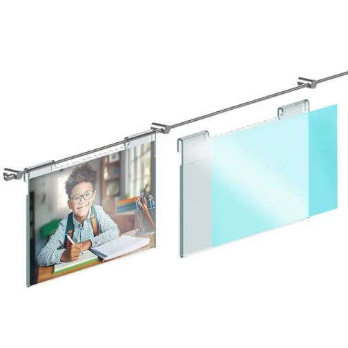 Photo Wall Display with Hook-on Acrylic Holders for 17″ x 11″ Photo Inserts