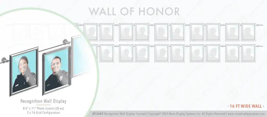 DC2603 Recognition Wall Display / Wall Display Idea Concept / Wall of Honor Display