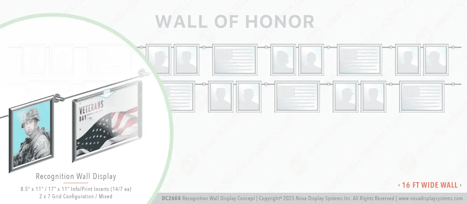 DC2604 Recognition Wall Display / Wall Display Idea Concept / Wall of Honor Display