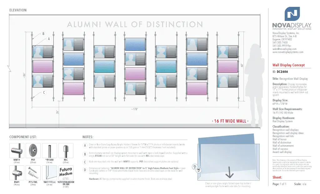 DC2606 Recognition Wall Display / Wall Display Idea Concept / Alumni Wall of Distinction