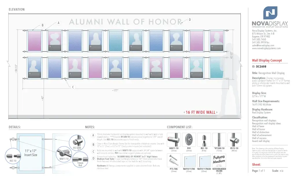 DC2608 Recognition Wall Display / Wall Display Idea Concept / Alumni Wall of Honor