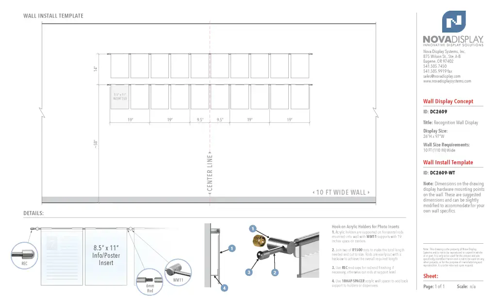 DC2609 Recognition Wall Display / Wall Display Idea Concept / INSTALL-GUIDE