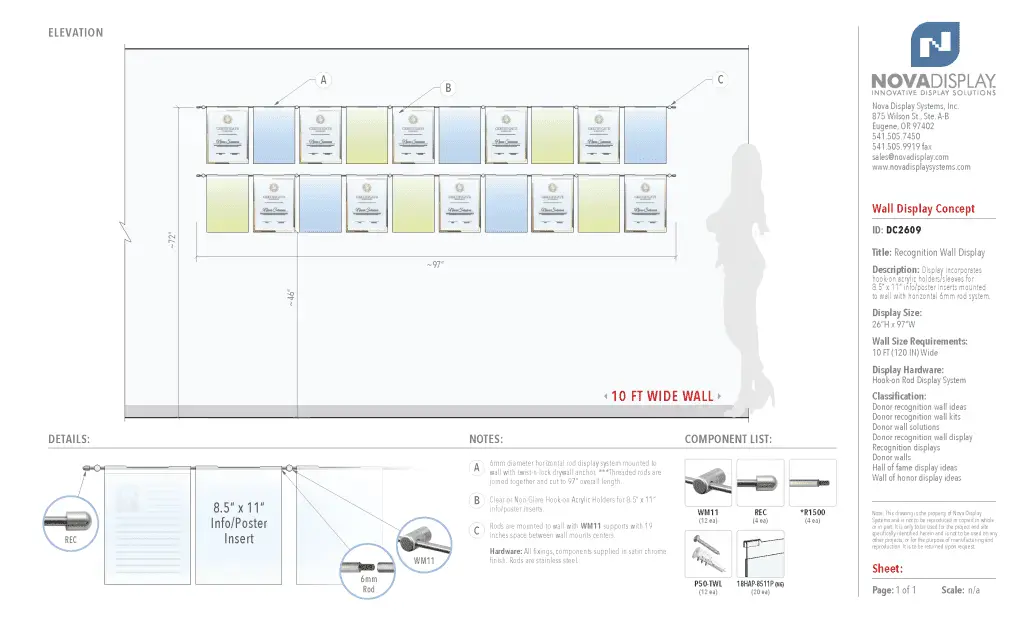 DC2609 Recognition Wall Display / Wall Display Idea Concept / Certificate Wall Display