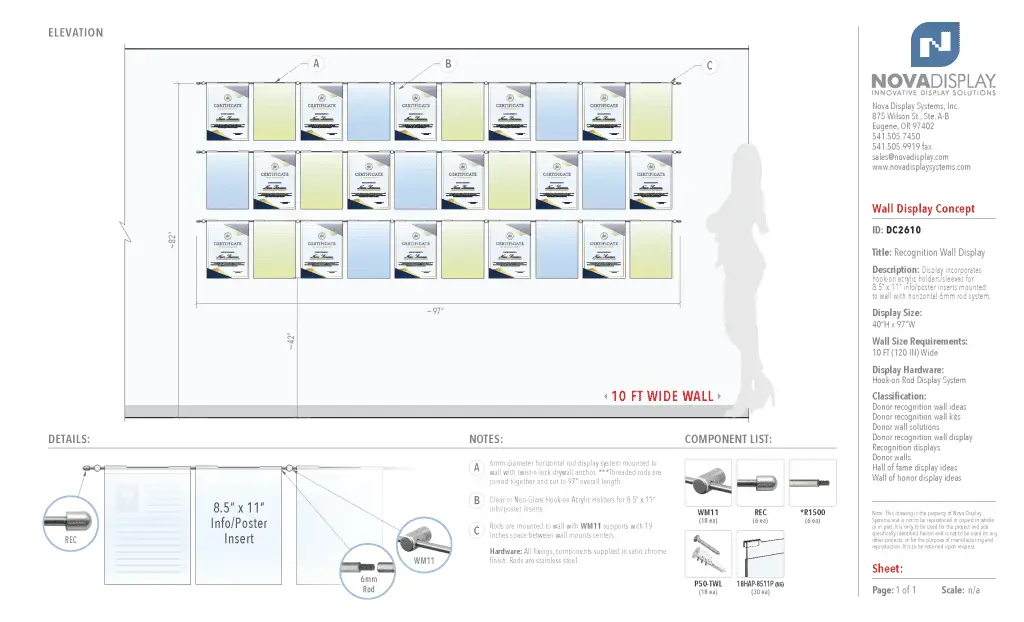 DC2610 Recognition Wall Display / Wall Display Idea Concept / Certificate Wall Display