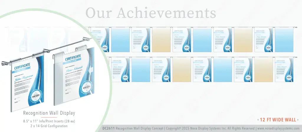 DC2611 Recognition Wall Display / Wall Display Idea Concept / Certificate Wall Display / Our Achievements