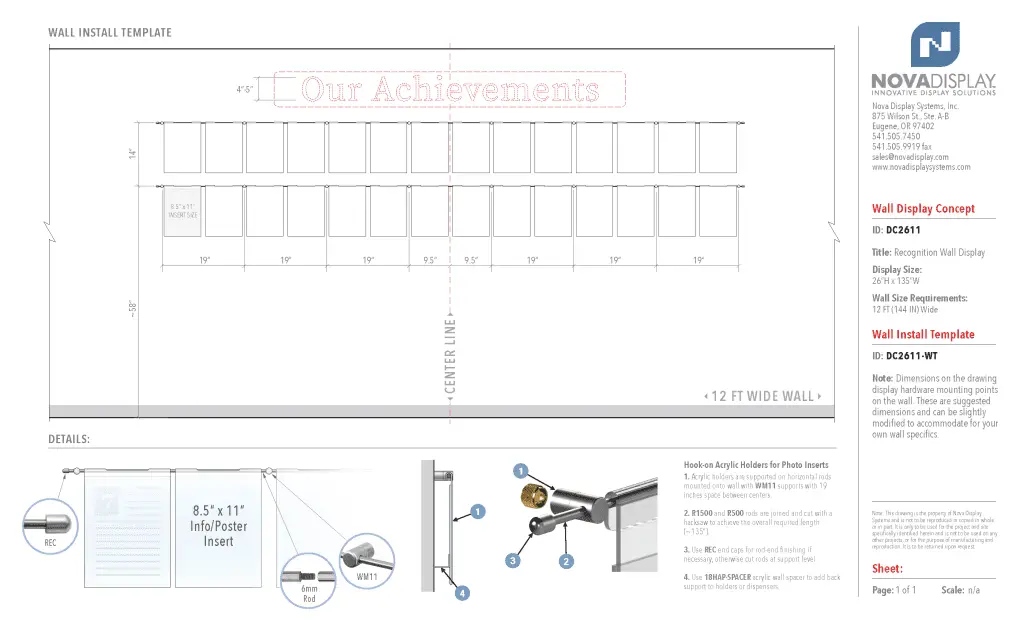 DC2611 Recognition Wall Display / Wall Display Idea Concept / INSTALL-GUIDE