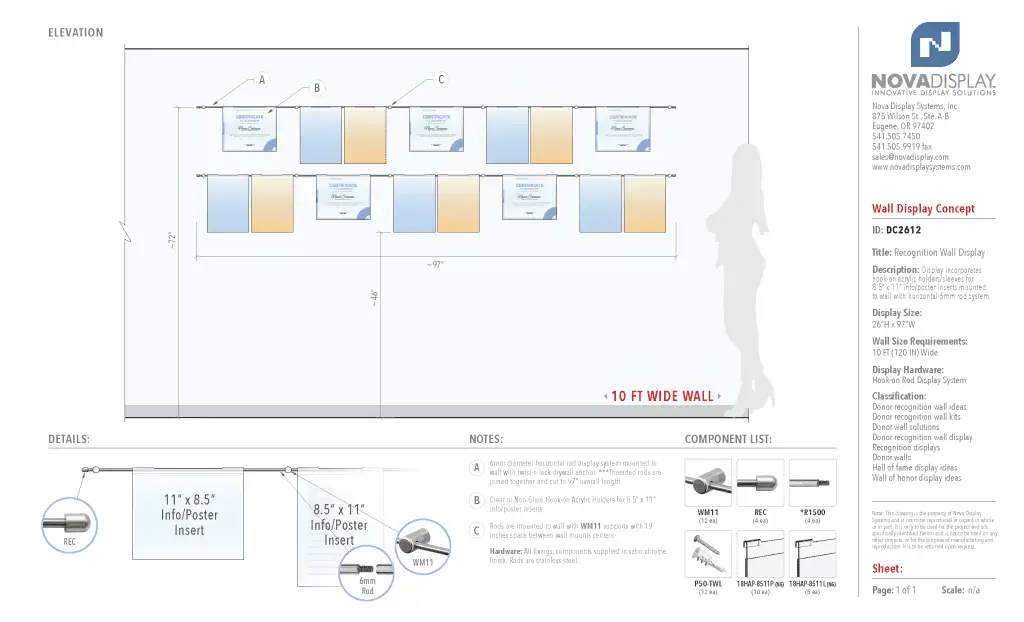 DC2612 Recognition Wall Display / Wall Display Idea Concept / Certificate Wall Display