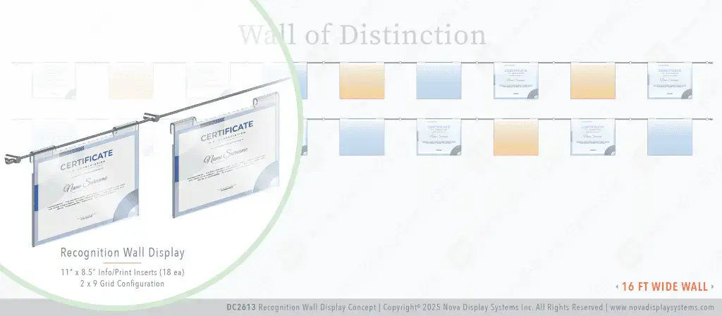 DC2613 Recognition Wall Display / Wall Display Idea Concept / Certificate Wall Display / Wall of Distinction