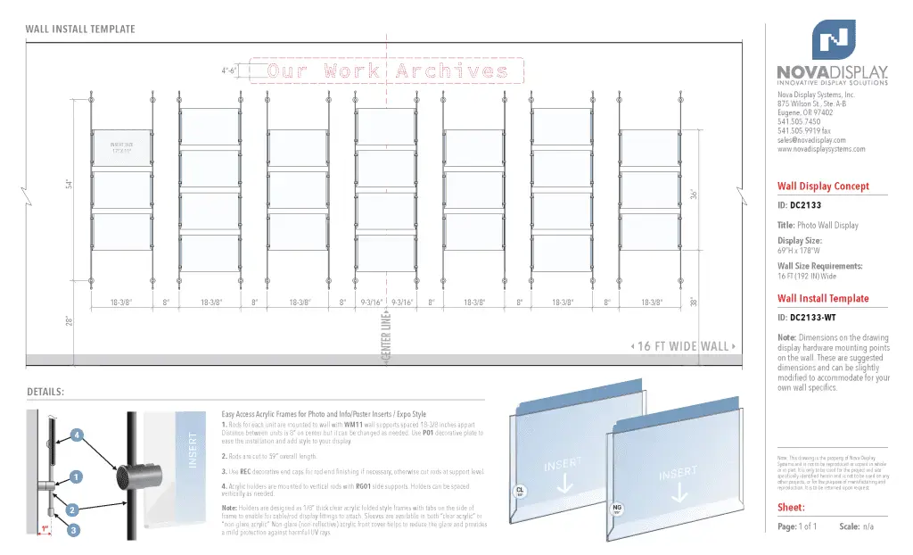 DC2133 WALL-TEMPLATE for Photo Wall Display / Wall Display Idea Concept / Our Work Archive in Photos