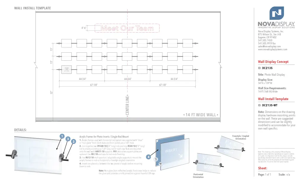 DC2135 WALL-TEMPLATE for Photo Wall Display / Wall Display Idea Concept / Meet Our Team