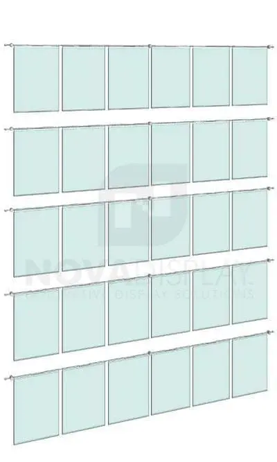 KHPI-019_Hook-on-Poster-Holder-Display-Kit-wall-mounted-on-horizontal-rods